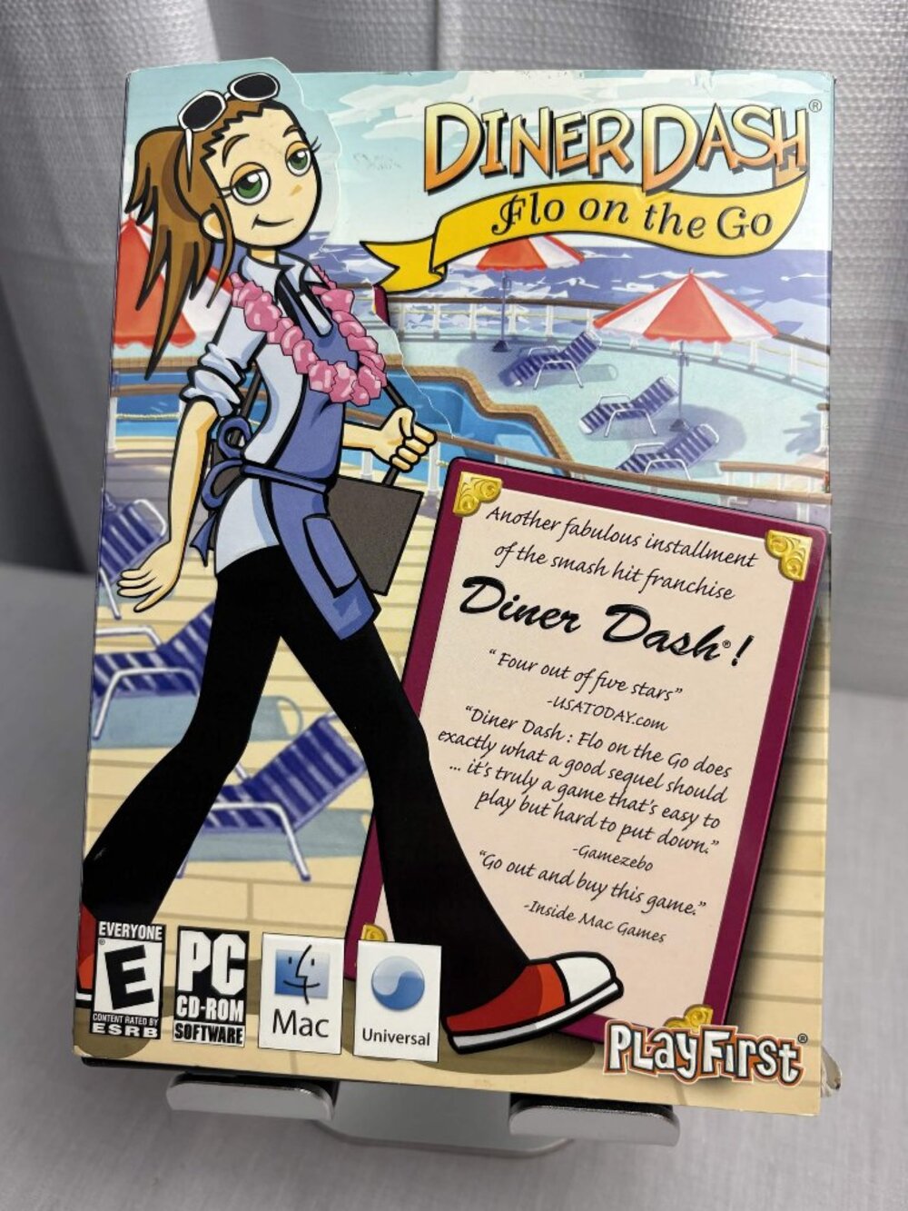 Diner Dash: Flo on the Go CD-ROM Game By PlayFirst. PC/MAC 2006 Box & Guide